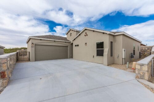 New Home Build with Tan Stucco Exterior