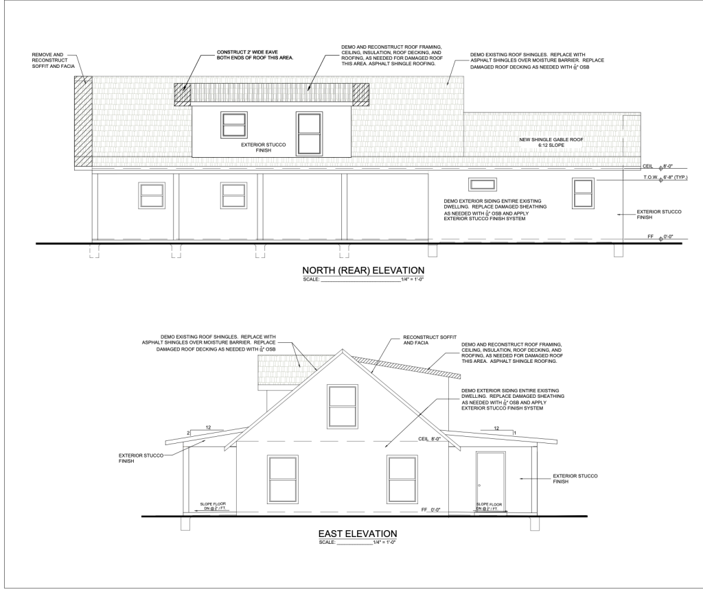 Home Addition with Proposed Elevation Plans