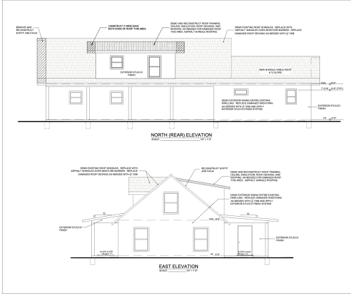 Home Addition with Proposed Elevation Plans