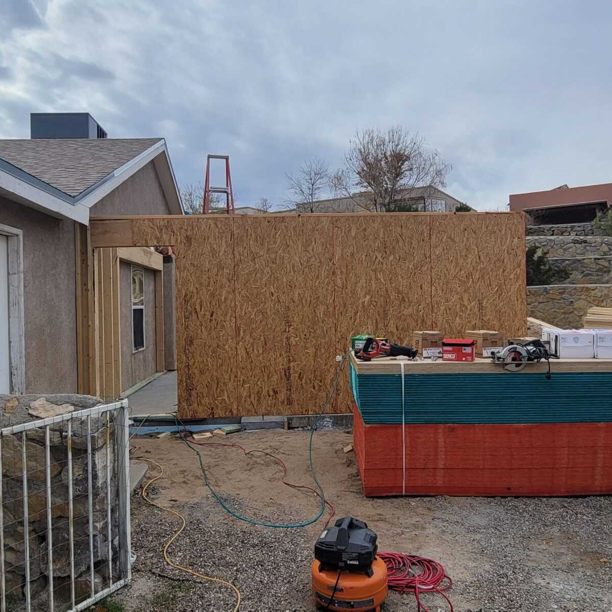 New Home Builder for Home Addition with Exterior Wall Framing